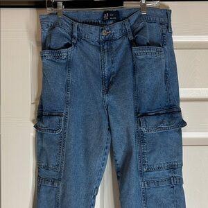 GAP Women’s Denim 90’s Loose Cargo Jeans Size 14